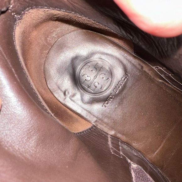 TORY BURCH Lexi Leather Ankle Boots Booties Pull On in Brown - Picture 9 of 11